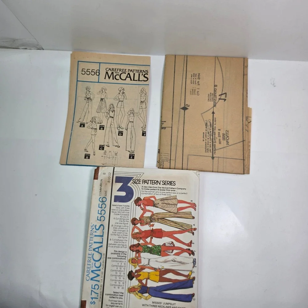 Vintage 1970s McCalls 5556 Misses Jumpsuit Wrap Skirt Pattern Size 8 10 12